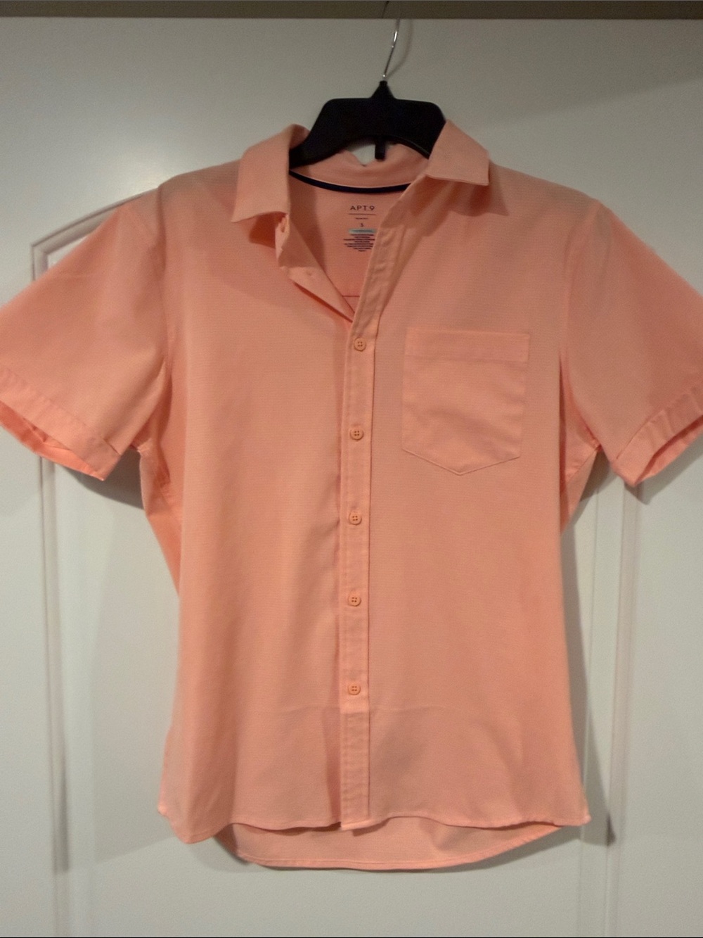 Apt. 9 Men’s Short-Sleeve Peach Button-Down Shirt